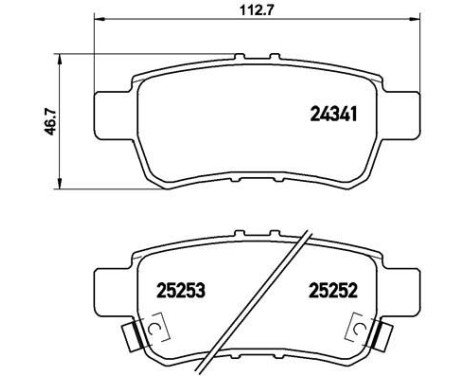 Brake Pad Set, disc brake P 28 062 Brembo, Image 2