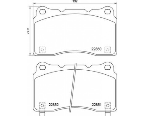 Brake Pad Set, disc brake P 28 099 Brembo, Image 2