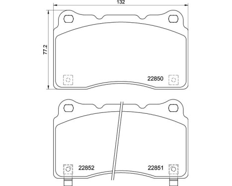 Brake Pad Set, disc brake P 28 099 Brembo, Image 2