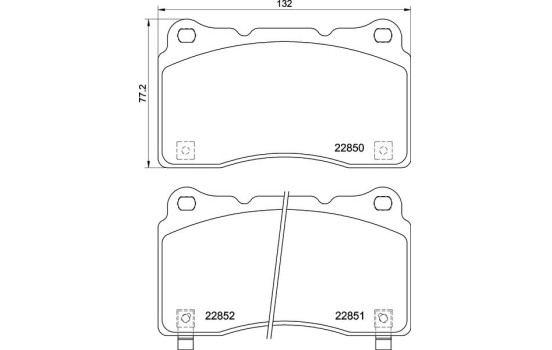 Brake Pad Set, disc brake P 28 099 Brembo, Image 2