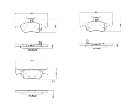 Brake pad set, disc brake P 28 110 Brembo, Image 4