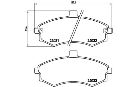 Brake Pad Set, disc brake P 30 020 Brembo, Image 2