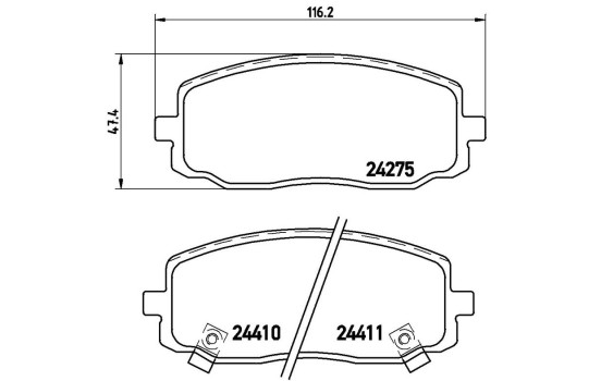 Brake Pad Set, disc brake P 30 032 Brembo, Image 2