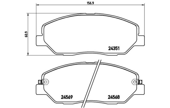Brake Pad Set, disc brake P 30 036 Brembo, Image 2