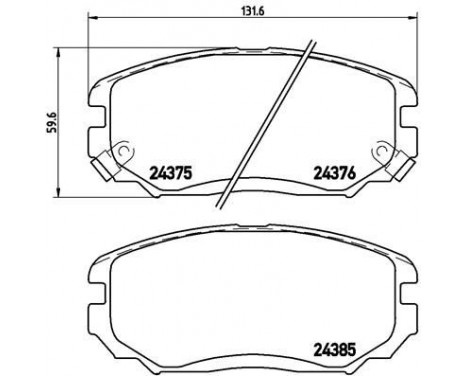 Brake Pad Set, disc brake P 30 038 Brembo, Image 2