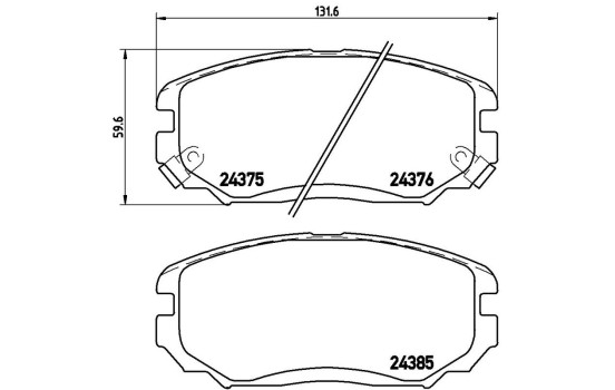 Brake Pad Set, disc brake P 30 038 Brembo, Image 3