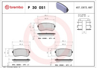 Brake pad set, disc brake P 30 051X Brembo
