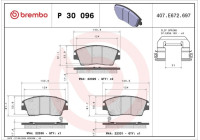 Brake Pad Set, disc brake P 30 096 Brembo