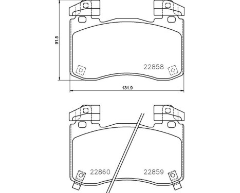 Brake pad set, disc brake P 30 113 Brembo, Image 2