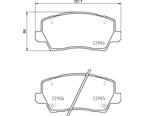Brake Pad Set, disc brake P 30 114 Brembo, Image 2