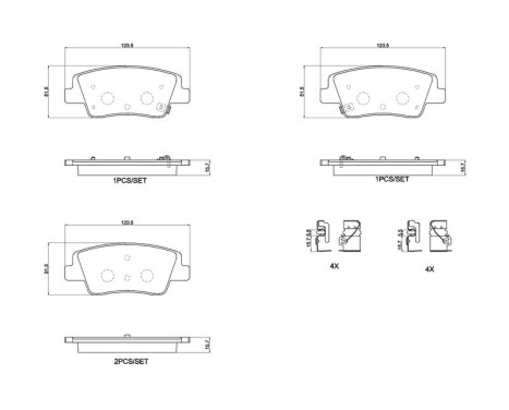 Brake pad set, disc brake P 30 152 Brembo, Image 4