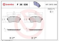 Brake Pad Set, disc brake P 36 036 Brembo