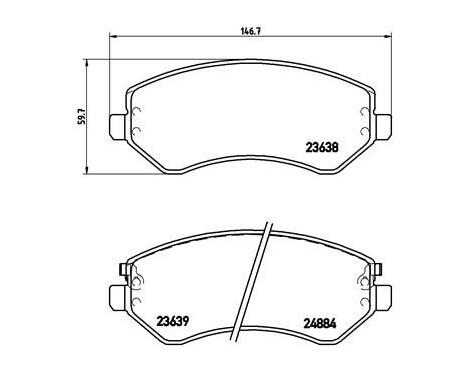 Brake Pad Set, disc brake P 37 007 Brembo, Image 2