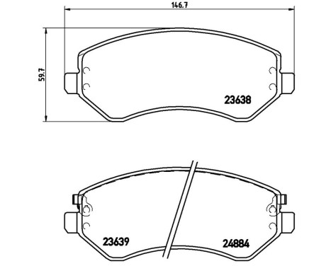 Brake Pad Set, disc brake P 37 007 Brembo, Image 3