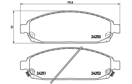 Brake Pad Set, disc brake P 37 010 Brembo, Image 3