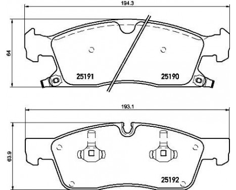 Brake Pad Set, disc brake P 37 015 Brembo, Image 2