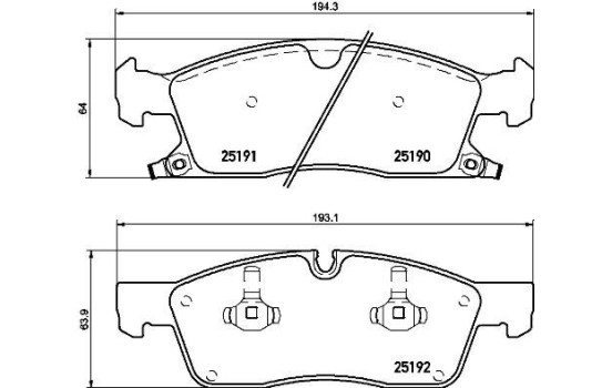 Brake Pad Set, disc brake P 37 015 Brembo, Image 2