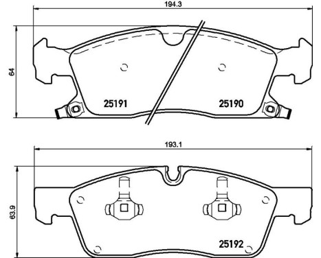 Brake Pad Set, disc brake P 37 015 Brembo, Image 3