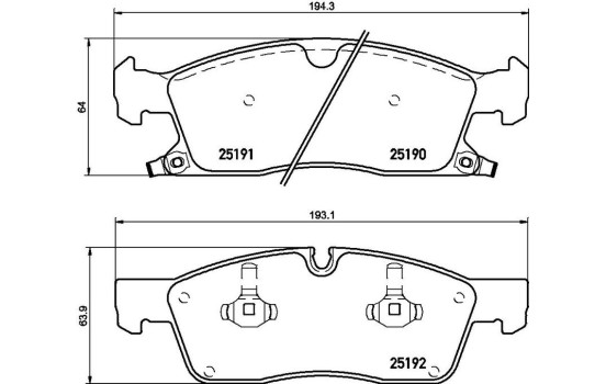 Brake Pad Set, disc brake P 37 015 Brembo, Image 3
