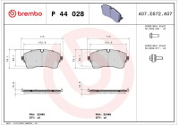 Brake Pad Set, disc brake P 44 028 Brembo