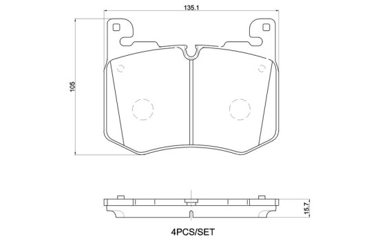 Brake pad set, disc brake P 44 030 Brembo, Image 4