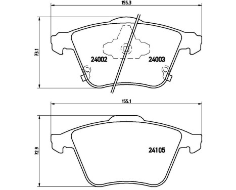 Brake Pad Set, disc brake P 49 038 Brembo, Image 3