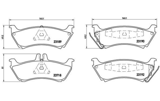 Brake Pad Set, disc brake P 50 044 Brembo, Image 2