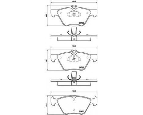 Brake Pad Set, disc brake P 50 075 Brembo, Image 2