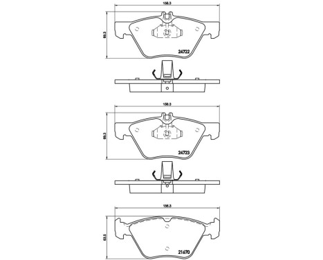 Brake Pad Set, disc brake P 50 075 Brembo, Image 3