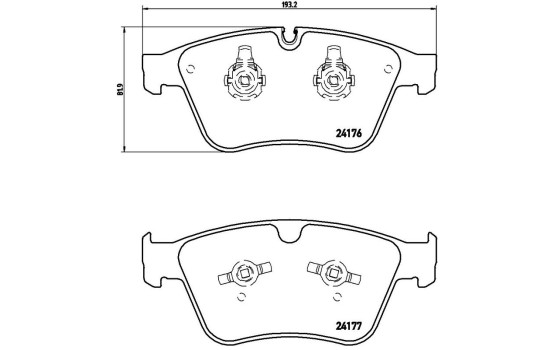 Brake Pad Set, disc brake P 50 105 Brembo, Image 3