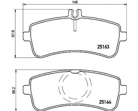 Brake Pad Set, disc brake P 50 125 Brembo, Image 2