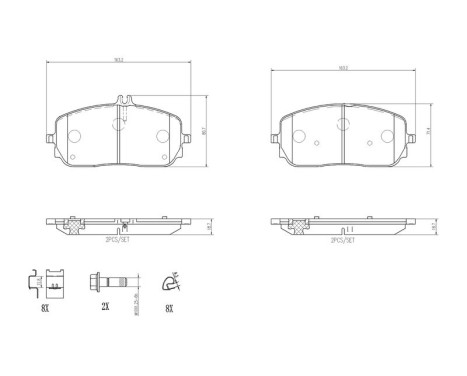 Brake pad set, disc brake P 50 152 Brembo, Image 2