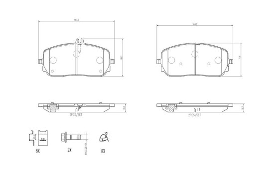 Brake pad set, disc brake P 50 152 Brembo