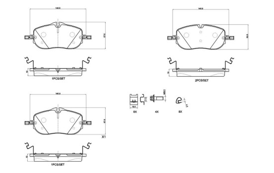Brake pad set, disc brake P 50 175 Brembo