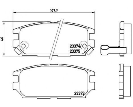 Brake Pad Set, disc brake P 54 025 Brembo, Image 2