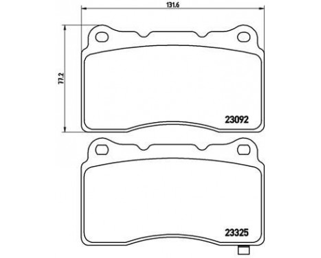 Brake Pad Set, disc brake P 54 039 Brembo, Image 2