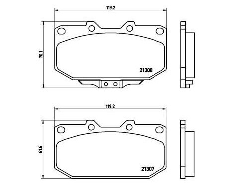 Brake Pad Set, disc brake P 56 025 Brembo, Image 2