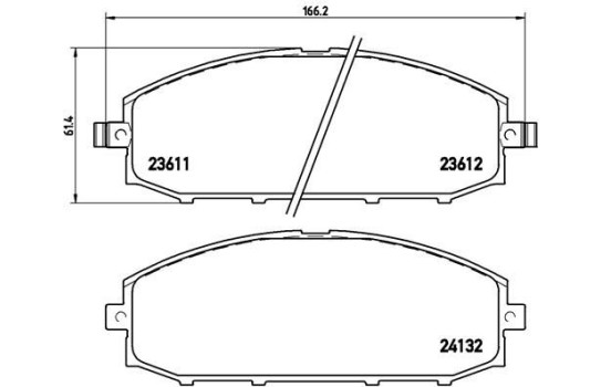 Brake Pad Set, disc brake P 56 041 Brembo, Image 2