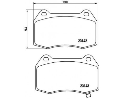 Brake Pad Set, disc brake P 56 047 Brembo, Image 2