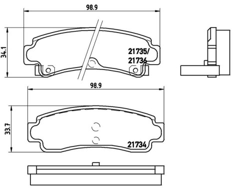 Brake Pad Set, disc brake P 56 063 Brembo, Image 3