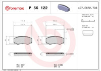 Brake Pad Set, disc brake P 56 122 Brembo