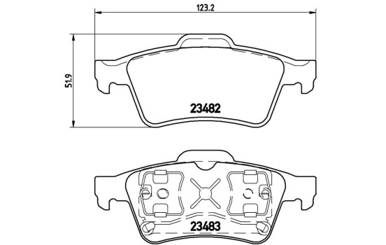 Brake Pad Set, disc brake P 59 044 Brembo, Image 3