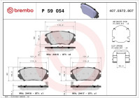 Brake pad set, disc brake P 59 054X Brembo