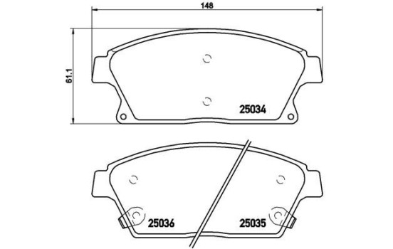 Brake Pad Set, disc brake P 59 077 Brembo, Image 2