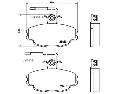 Brake Pad Set, disc brake P 61 043 Brembo, Image 3