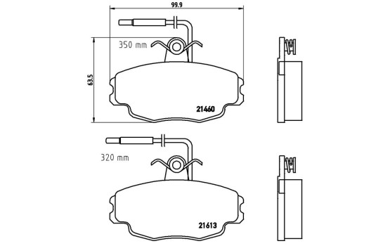 Brake Pad Set, disc brake P 61 043 Brembo, Image 3