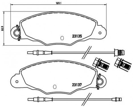 Brake Pad Set, disc brake P 61 061 Brembo, Image 2