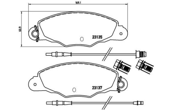 Brake Pad Set, disc brake P 61 061 Brembo, Image 2