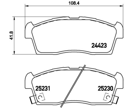 Brake Pad Set, disc brake P 61 108 Brembo, Image 3