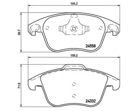 Brake Pad Set, disc brake P 61 117 Brembo, Image 2